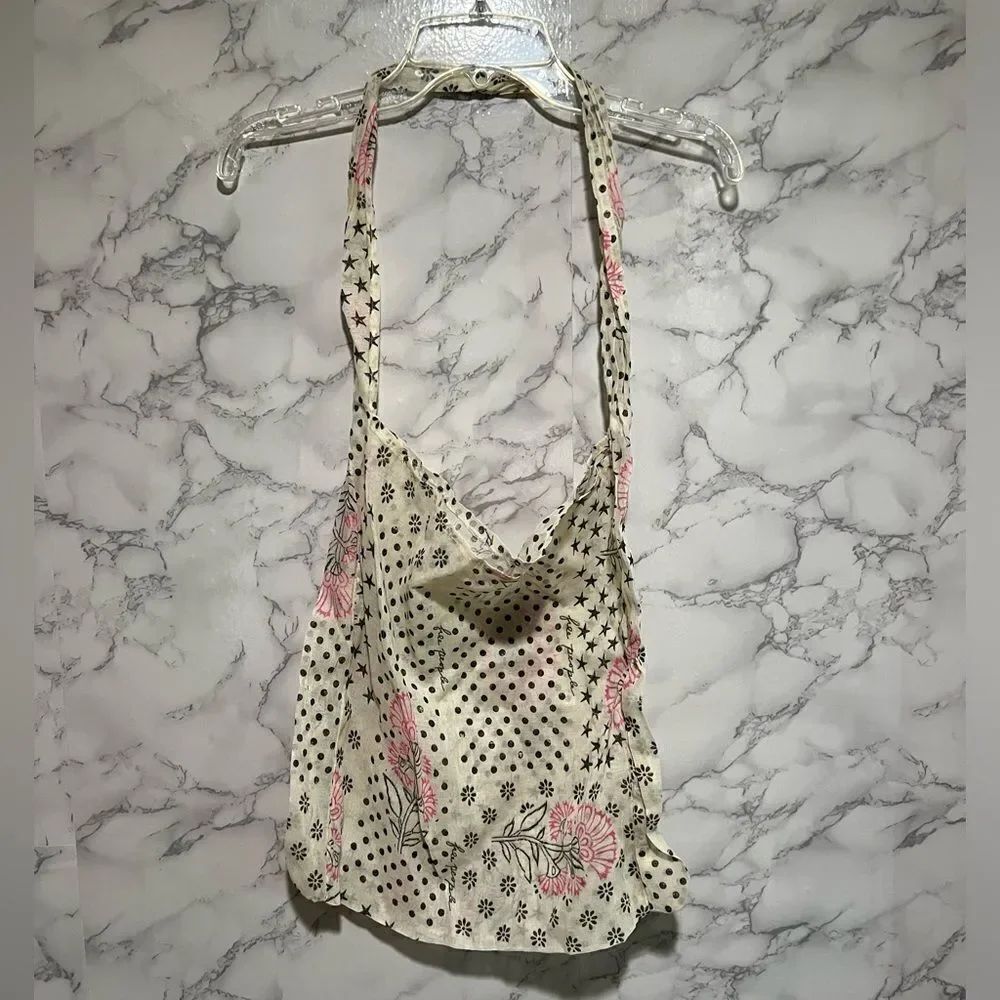 Free People Pink and Black Print Tote Bag